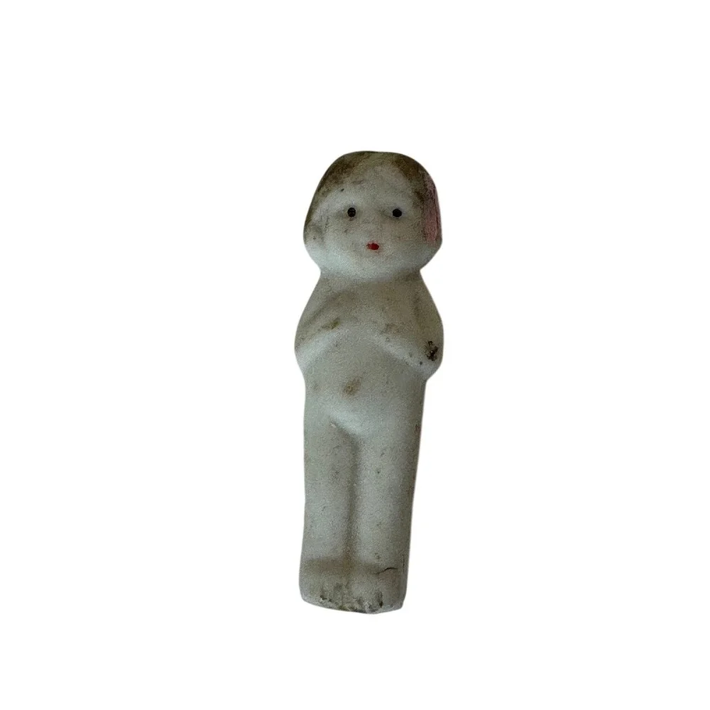 Antique China Head Doll Cloth Body Porcelain Limbs with Bisque Japan Baby Doll